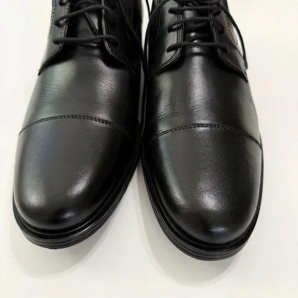 Clarks Black Leather Cap-Toe Derby Shoes - Picture 12 of 12